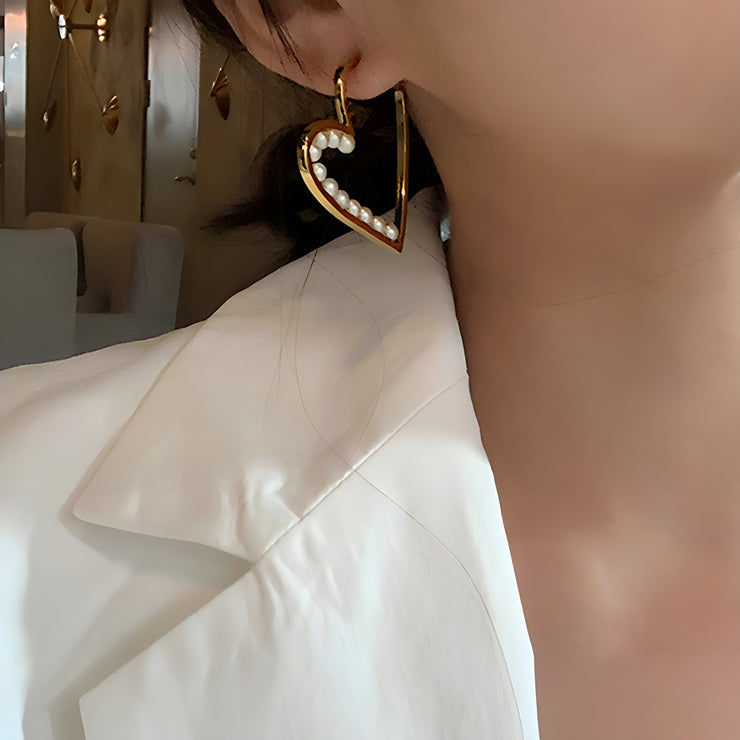 The "Doreen" Heart Drop Earrings