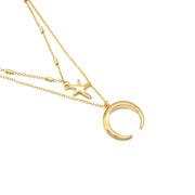 The "Luna" Layered Pendant Necklace - Yellow Gold