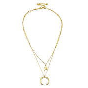 The "Luna" Layered Pendant Necklace - Yellow Gold