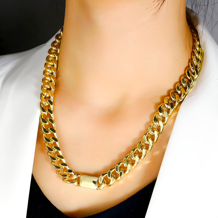 The "Vera" Miami Cuban Link Necklace - Yellow Gold