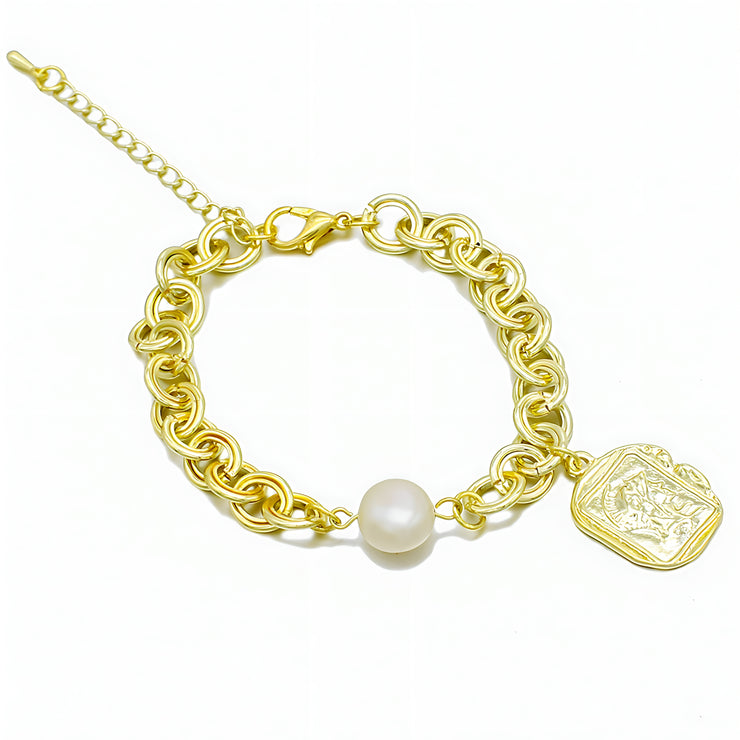 The "Pearla" Charm Bracelet - Yellow Gold
