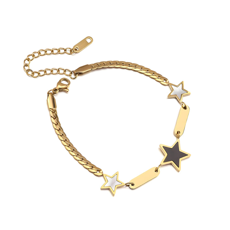 The "Tri-Star" Bangle Bracelet - Yellow Gold
