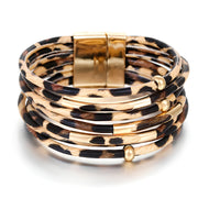 The "Leopard" Faux Leather Magnetic Bracelet