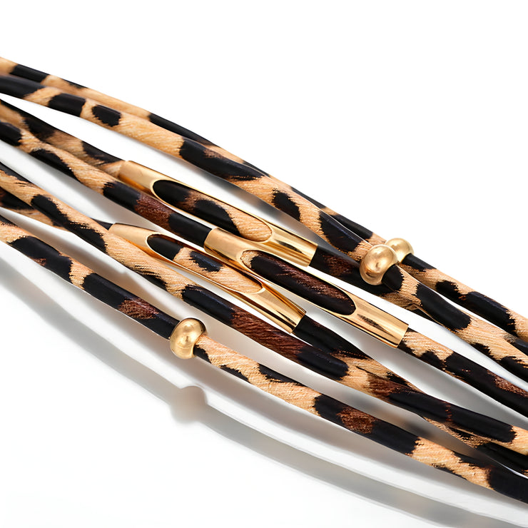 The "Leopard" Faux Leather Magnetic Bracelet